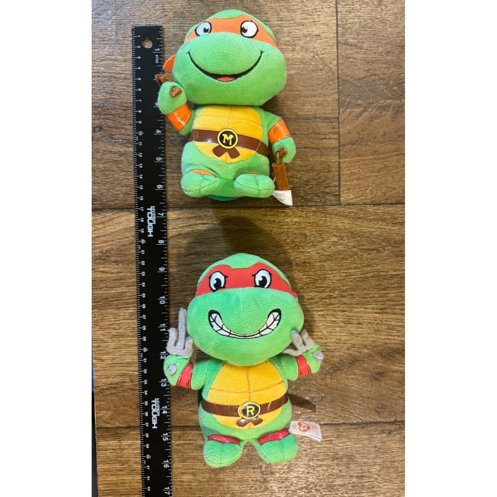 TY Teenage Mutant Ninja Turtles TMNT Plush Toy Lot Michaelangelo Raphael 2017 - Picture 6 of 10